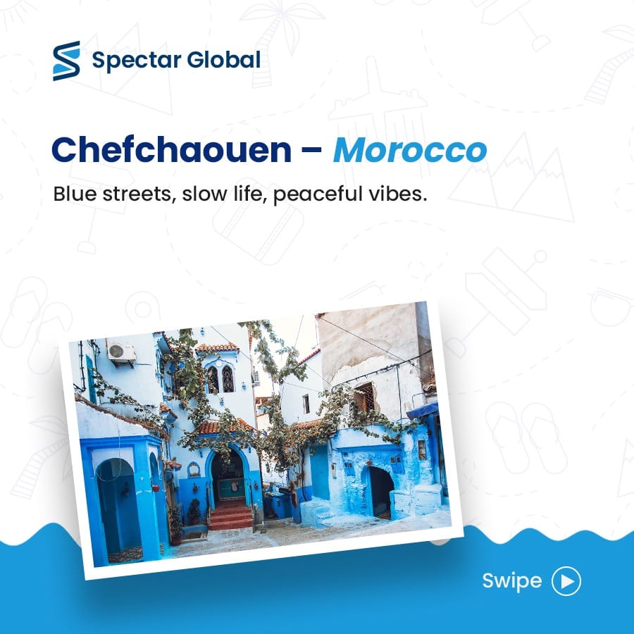 spectar Travel picture showing waterfalls, mountains, and colorful streets from the featured destinations.